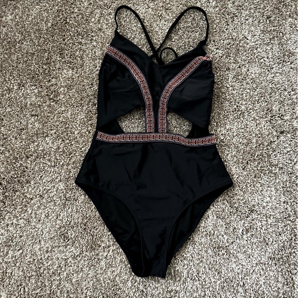 Black one piece swimsuit